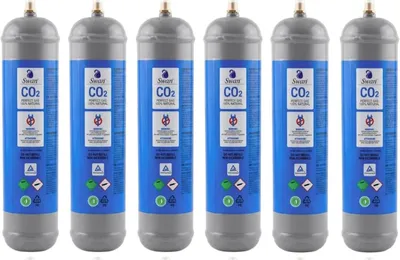Zdjęcie produktu dla Jednorazowa butla z CO₂ o pojemności 600 g – wysoka jakość – certyfikat TUV – do domowych i przemysłowych urządzeń do gazowania wody – woda gazowana prosto do Twojego domu.