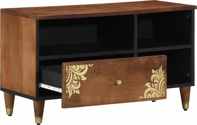 Imagen del producto de vidaXL: Mueble de TV color miel, 80 x 33 x 46 cm, madera maciza de mango