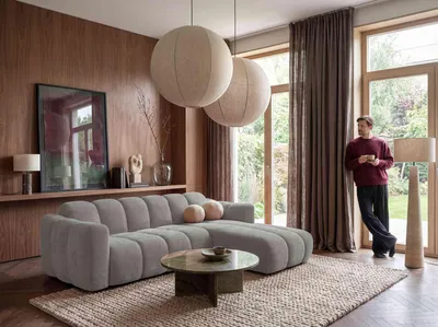 Produktbild von MIUFORM Michell - Ecksofa mit schlaffunktion - 252x182 - Grau - L-Form rechts - Schlafsofa