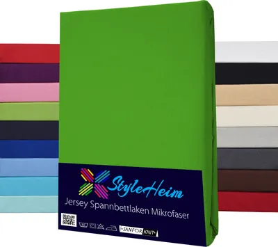 Produktbild von Spannbettlaken Mikrofaser in Farbe Apfelgrün, Größe 180 x 200 - 200 x 200 cm