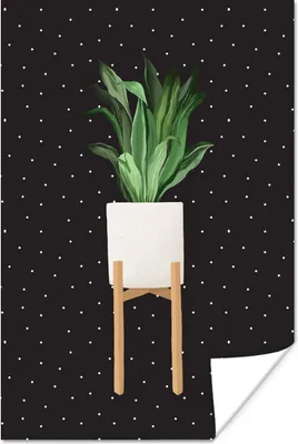 Produktbild von MuchoWow® Poster Pflanzen - Pflanzgefäß - Weiß 120x180 cm - Kunstposter