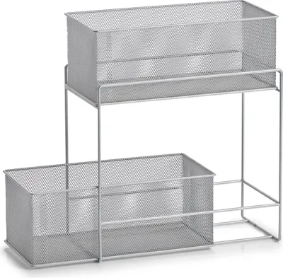Image de Zeller Étagère à étages 2 paniers Étagère de rangement Panier de rangement