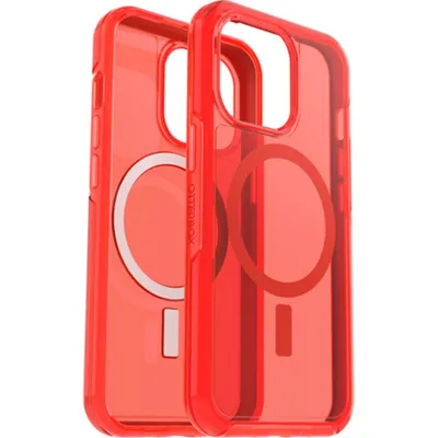 Produktbild von OtterBox Symmetry Series+ Clear Hülle für Apple iPhone 13 Pro Smartphone - Rot - Sturzsicher, Anitbakteriell, Stoßfest - Polycarbonat, Synthetischer Gummi