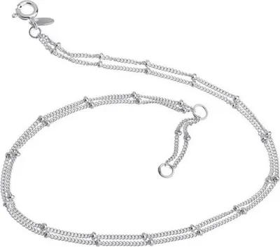 Produktbild von SILBERKETTEN STORE Fußkette Panzer 1,3mm mit Kugeln 2reihig - 925 Silber, Länge wählbar - 26cm