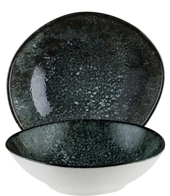 Image de 12 assiettes creuses, assiettes à salade, assiettes à dessert, assiettes d'accompagnement, vaisselle, diamètre 18 cm, capacité 47 cl, modèle Bonna Cosmos