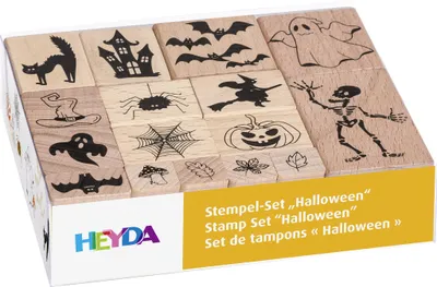 Produktbild von HEYDA Motivstempel-Set "Halloween" in Klarsicht-Box 16 Stempel