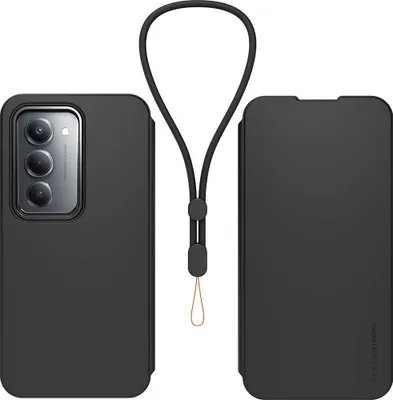 Obrázok produktu pre Balíček 2 v 1 Folio Xiaomi Redmi 15 4G / 5G Čierna + remienok na ruku Vyrobené pre Xiaomi Vyrobené pre Xiaomi
