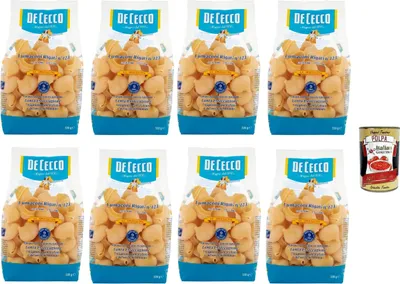 Produktbild von De Cecco Le Specialità Lumaconi Rigati N°123, 100% Italienisch Pasta Nudeln 8x 500g + Italian Gourmet Polpa 400g