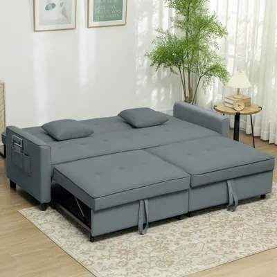 Produktbild von Sofabett ausziehbar, Couch mit Bettfunktion, Grau