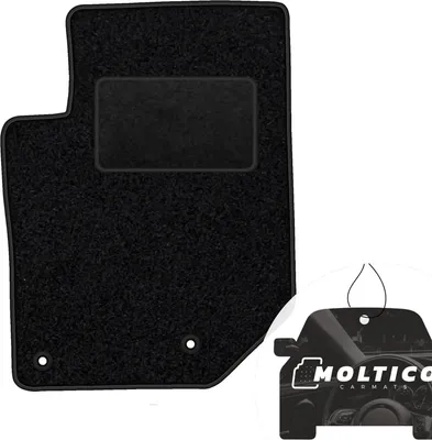 Produktbild von moto-MOLTICO Fahrer Fußmatte Auto Velours Fahrerseite Autoteppiche Schwarz Fahrermatte 1-teilig passend für Isuzu D-max ab 2020