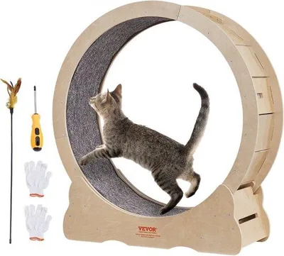Produktbild von Katzenlaufrad aus Holz, Ø 65 cm, geräuscharm, robust, stabil und modernes Design
