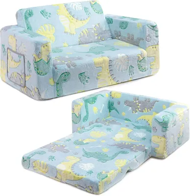 Imagen del producto de Sofá infantil 2 en 1, extra ancho, 110x198x103 cm, plegable, ideal para habitaciones infantiles