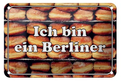 Produktbild von Blechschild Hinweis 18x12cm Ich bin ein Berliner