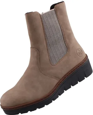 Produktbild von Rieker Damen Stiefeletten/ Chelsea Boots/ Winterstiefeletten Beige Kunstleder Größe: 36