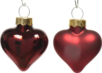 Produktbild von Christbaumschmuck Herzen 4cm Glas 12 Stück - Ochsenblut
