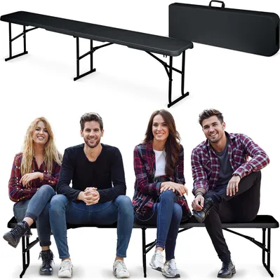 Produktbild von Klappbare Catering-Gartenbank 180 cm Plonos schwarz
