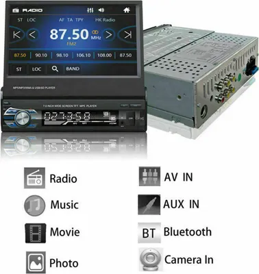 Produktbild von 7 Zoll  1 DIN AUTORADIO GPS BLUETOOTH USB TF FM Audio Video  player Touchscreen Phone link.
