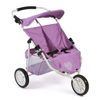 Produktbild von Puppenwagen Zwillings-Jogger, melange flieder