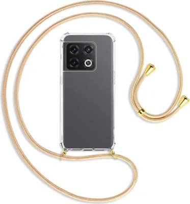Produktbild von Handykette Backcover-Schutzhülle mit Band (Metall goldfarben) für OnePlus 10 Pro 5G - Goldkordel