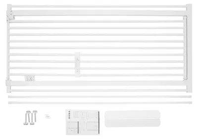Produktbild von Babygitter - Hundegitter - Extra hoch 150 cm - Breite 76–85 cm - Druckmontage - Durchgangstür - Weiß