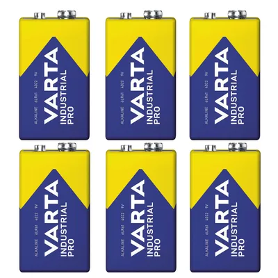 Immagine prodotto di 6 batterie R9V R-9 6LR61 9V R-9 alcaline Varta Industrial Pro