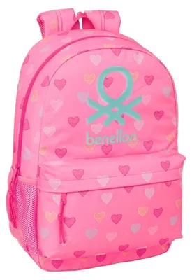 Productafbeelding van Safta Benetton rugzak, 19 liter, 30x46x14 cm, roze. Kinderrugzak, roze, one size