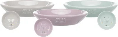 Imagen del producto de Cuenco para cachorros - cerámica - plano - 0,2 litros - 14 cm de diámetro - color aleatorio