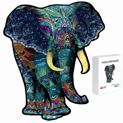 Produktbild von Pasjo24 Elefant Holzpuzzle 128 Teile Geschenk für Kinder