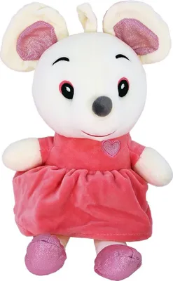 Produktbild von Stofftier Maus mit Kleid rosa - ca. 33 cm