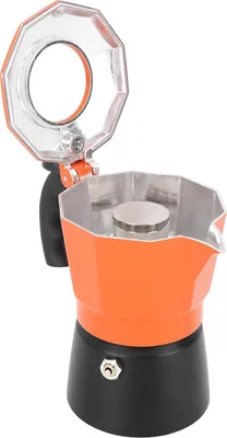 Image de Moka Pot Pot de café de table 2 valves Alliage d'aluminium Résistant à la chaleur Isolation thermique Pot de café pour le bureau Maison 300ml 6 tasses