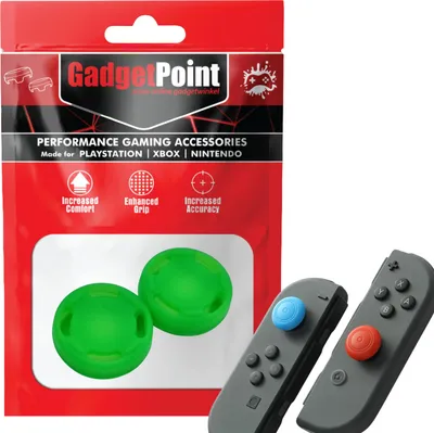 Produktbild von Thumbgrips - Thumb Grips voor Nintendo Switch Joy-Con Controllers - Gaming Thumbgrips - Performance Anti-Slip Thumbsticks - Bescherming Accessoires - Cirkel - Groen -