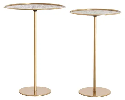 Immagine prodotto di Set di tavolini LIA in bronzo antico – Ø32x51+Ø38x54 cm