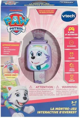 Obrázok produktu pre Interaktívne hodinky Paw Patrol Everest, fialové, 3–7 rokov, LCD displej