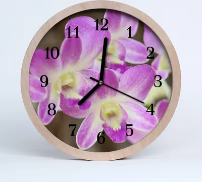 Produktbild von Holzuhr 30fi cm wanduhr - Blumen Blumen