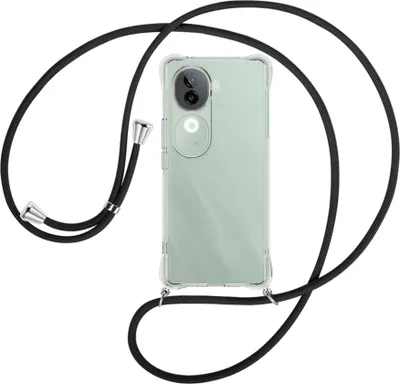 Produktbild von Handykette Backcover-Schutzhülle mit Band (Metall silberfarben) für Vivo iQOO Z9S 5G - schwarz