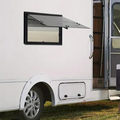 Produktbild von Dachfenster für Wohnmobile - Ausstellfenster für Wohnwagen - Dachluke für Wohnmobile - Fenster mit Insektenschutzgitter - Einbaufenster 700x450 mm - Aluminiumrahmen