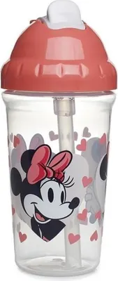 Zdjęcie produktu dla Kubek ze Słomką Thermobaby Minnie, 295 ml, Antyprzeciekający, Z Klipsem, DISNEY Baby