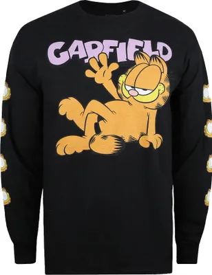 Image de Garfield - T-shirt manches longues pour homme TV1028 (L) (Noir)