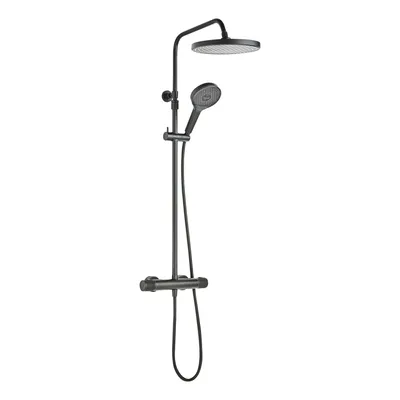 Produktbild von SCHÖNER WOHNEN-Kollektion Duschsystem GLAIA mit Thermostat, Mattschwarz, Duscharmatur Komplettset mit Regendusche