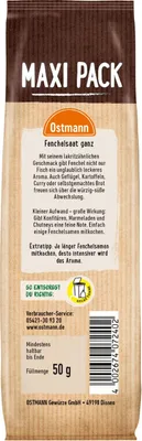 Produktbild von Ostmann Fenchelsaat ganz Nachfüllpackung süßliches Aroma 50g