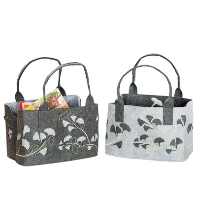 Produktbild von Gilde Tasche Lotus Laser hellgrau/dunkelgrau H: 26 cm B: 25 cm Tiefe: 40 cm 41936
