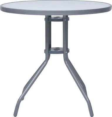 Obrázek produktu pro vidaXL Zahradní stůl Light Grey 80 cm Ocel a sklo
