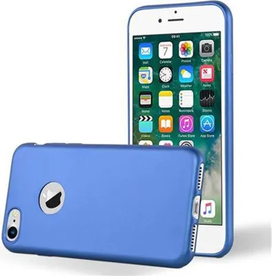 Produktbild von Cadorabo Schutzhülle für Apple iPhone 7 / 7S / 8 / SE 2020 Hülle in Blau Handyhülle TPU Silikon Etui Cover Case