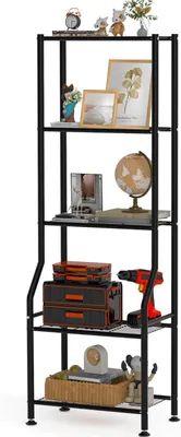 Obrázek produktu pro Kovový regál 56,8 palců, 5 polic, 6 háčků, pro kuchyň