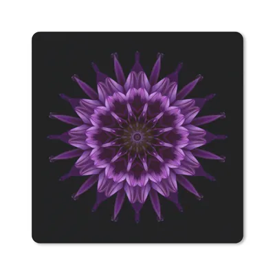 Produktbild von MuchoWow® Mauspad Mousepad Mandala lila Dahlie 20x20 cm - Mousepads - Maus Mat - Pad - Mausunterlage - Desk Mat - Bureauartikeln