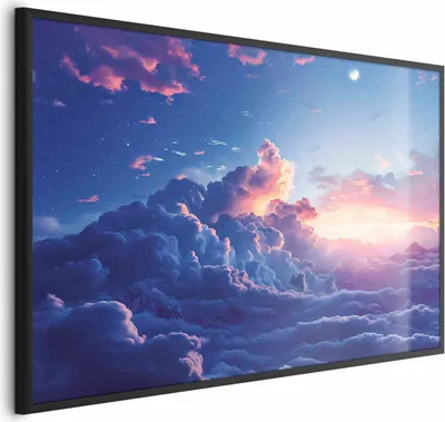 Produktbild von Posterpapier Poster - Night Concert in the Mountains: Clouds Illuminated by the Last Rays of the Sun 90x60 cm Muster b-H-10031-ao-a