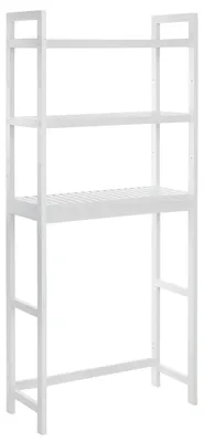 Bambus-Toilettenregal 3 Böden verstellbar 26x63x163 cm weiß