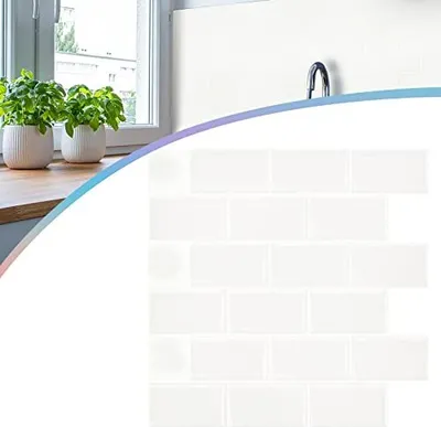 Produktbild von JOIEYOU Fliesenaufkleber 30x30cm 3D Klebefliesen Küchenrückwand Selbstklebende Vinyl Fliesen Wasserdicht Spritzschutz Wandfliesen Fliesenfolie für Küche Bad Deko, 10 Stück Typ D