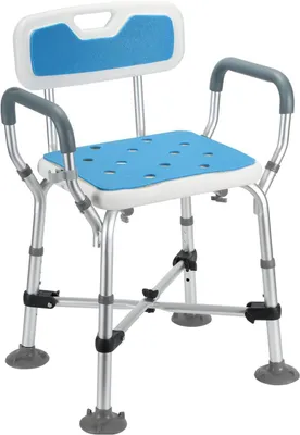 Obrázok produktu pre Sprchová sedačka - Sedadlo do kúpeľne - Bezpečná sprcha - Výškovo nastaviteľná - Nosnosť 180 kg - Biela