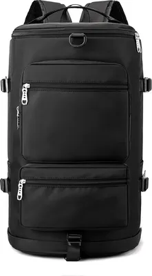 Produktbild von INF Reiserucksack, Handgepäck-Rucksack mit Schuhfach, wasserabweisende Weekender-Tasche Schwarz